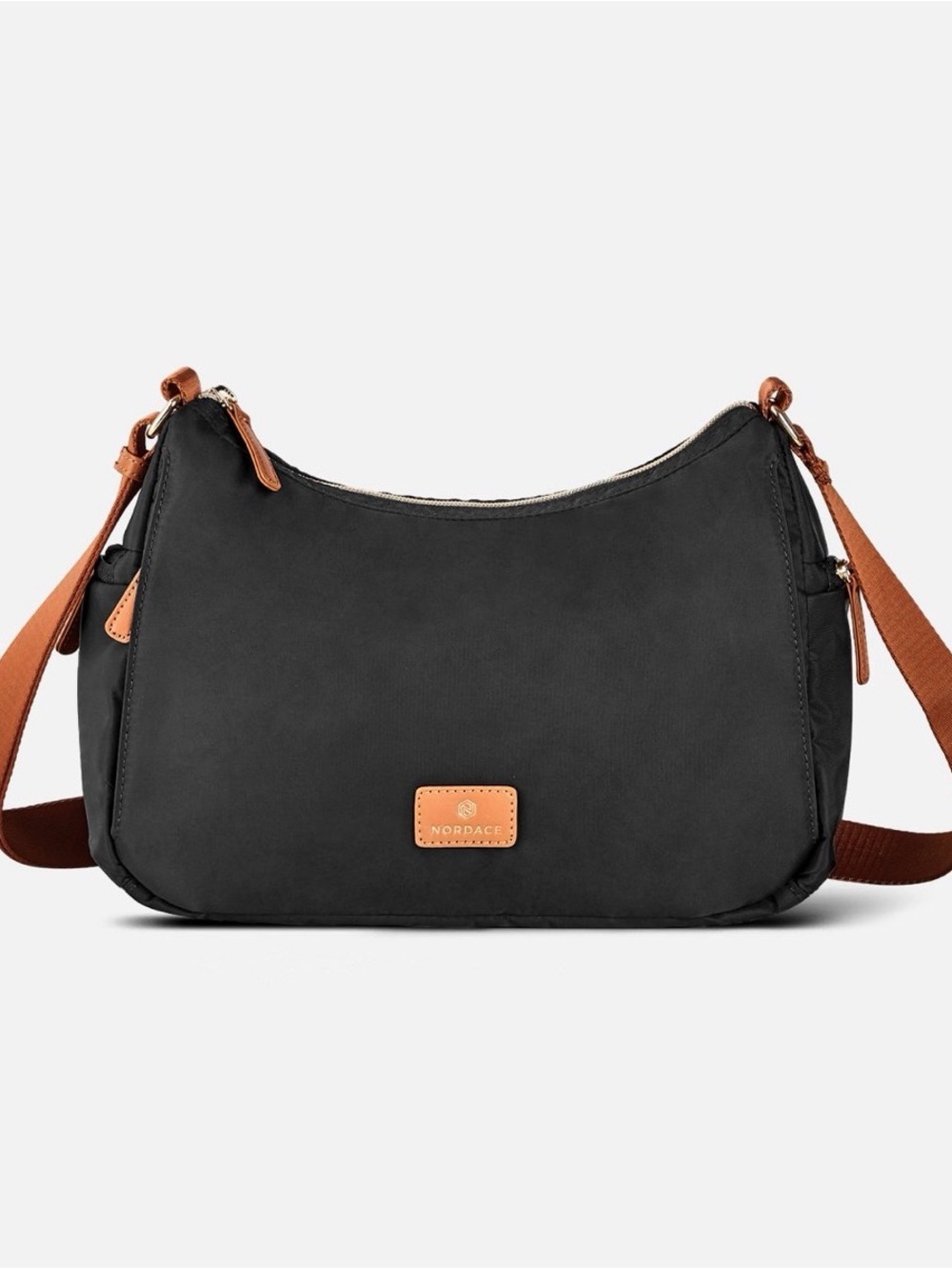 Nordace Black Shoulder Bag with Tan Accents